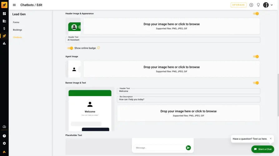 Chatbot branding configuration