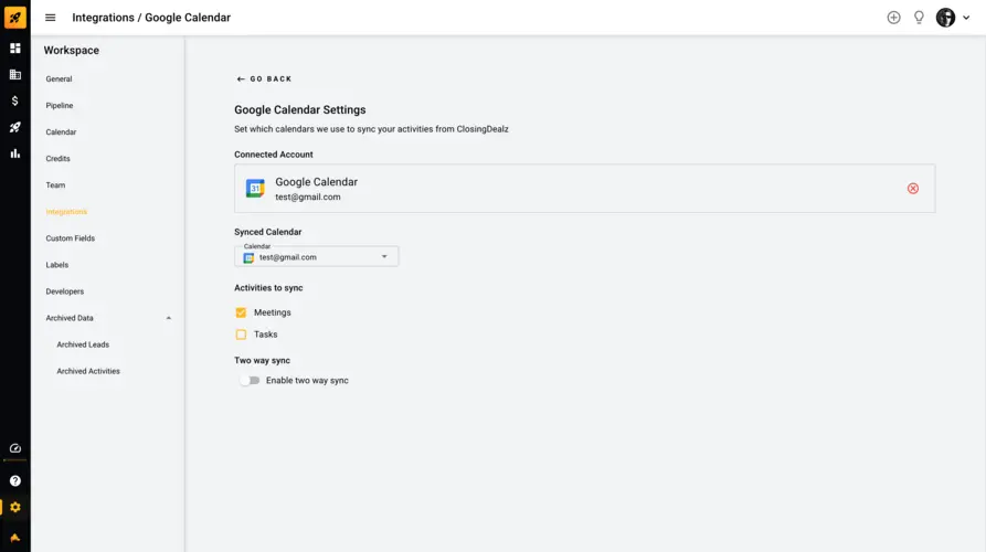 Google Calendar integration for the booking form