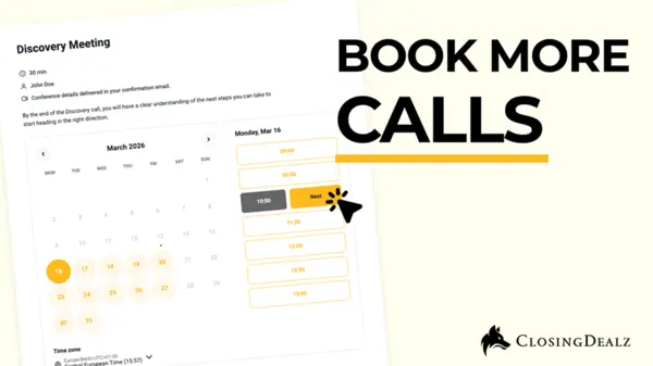 Booking form for website example with calendar and lead capture