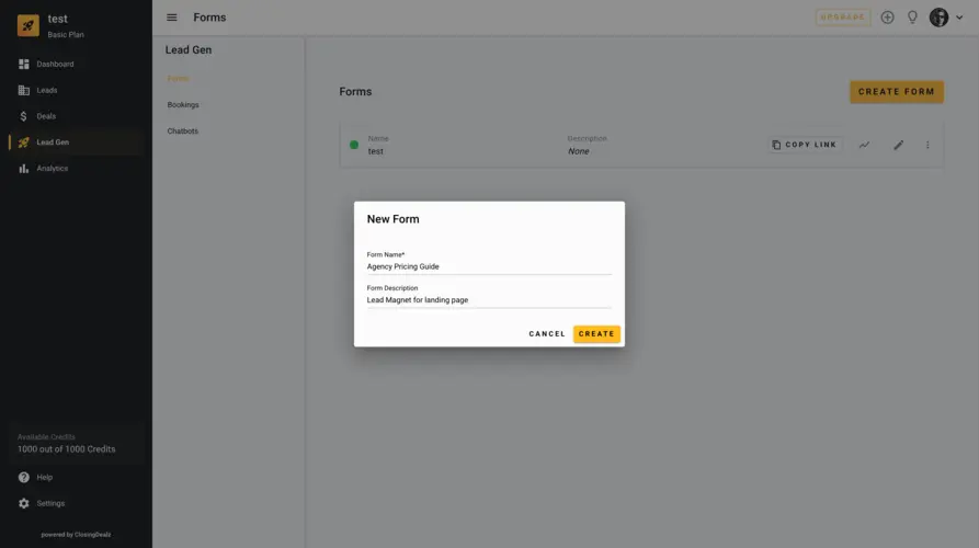 Create lead magnet form